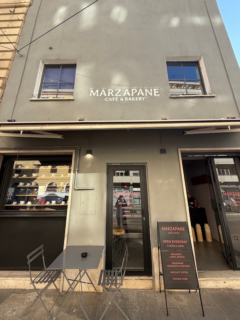 Storefront of Marzapane, specialty coffee shop in Rome