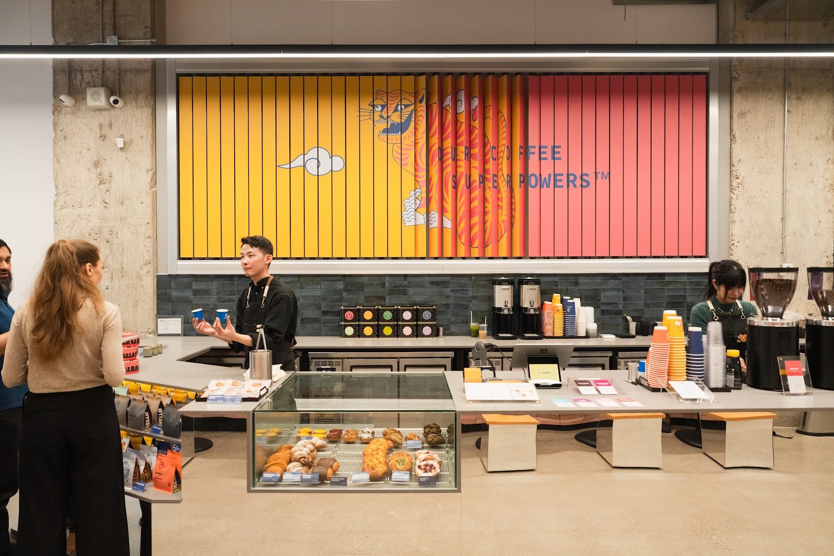 Interior of De Mello Coffee, specialty coffee shop in Toronto