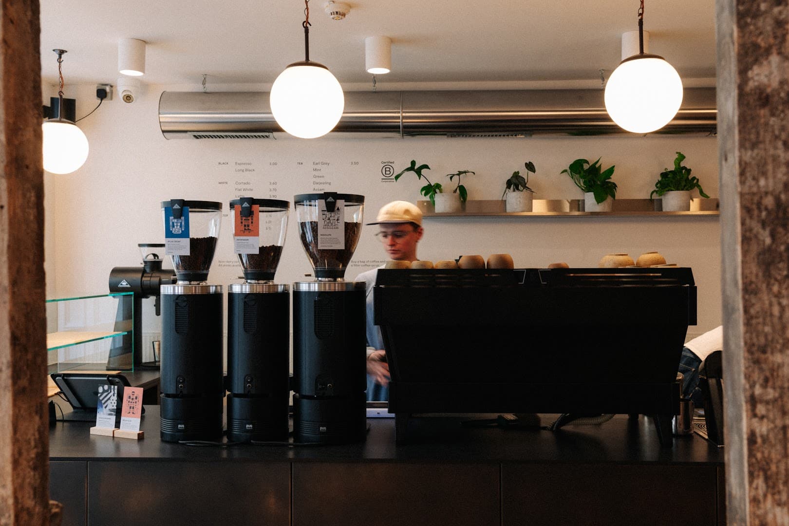 Interior of Origin Coffee (South College Street), specialty coffee shop in Edinburgh