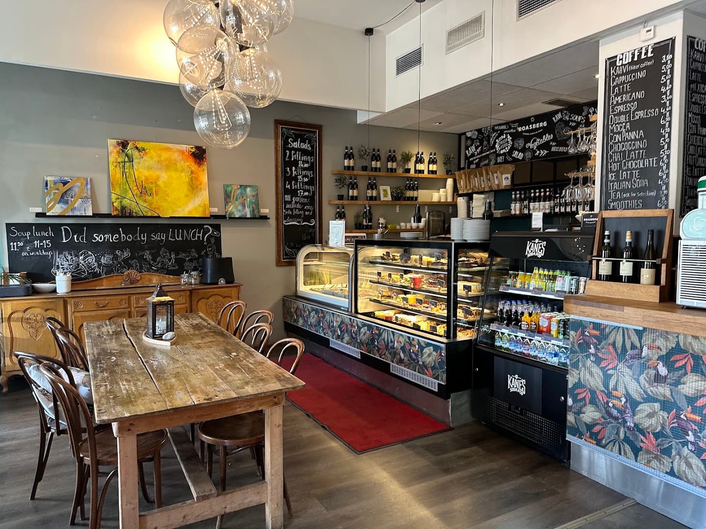 Interior of Roasberg, specialty coffee shop in Helsinki