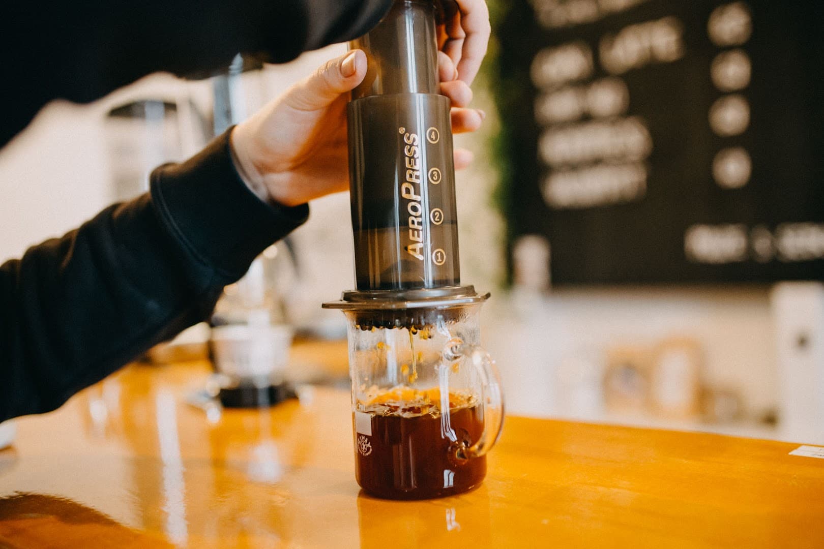 Coffee at FILTR Coffee & Clothes, specialty coffee shop in Prague