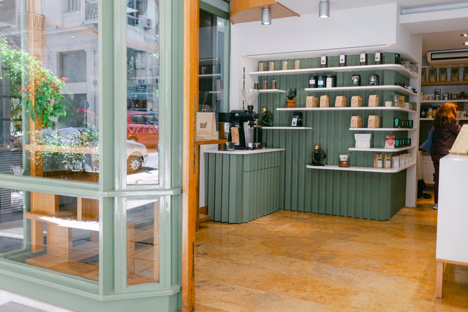 Interior of Taf Coffee, specialty coffee shop in Athens