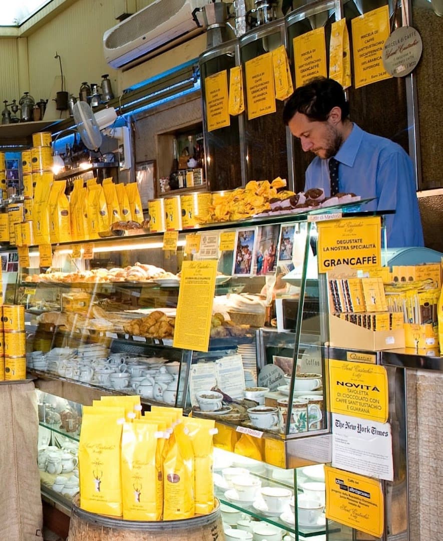 Interior of Sant' Eustachio Caffè, specialty coffee shop in Rome