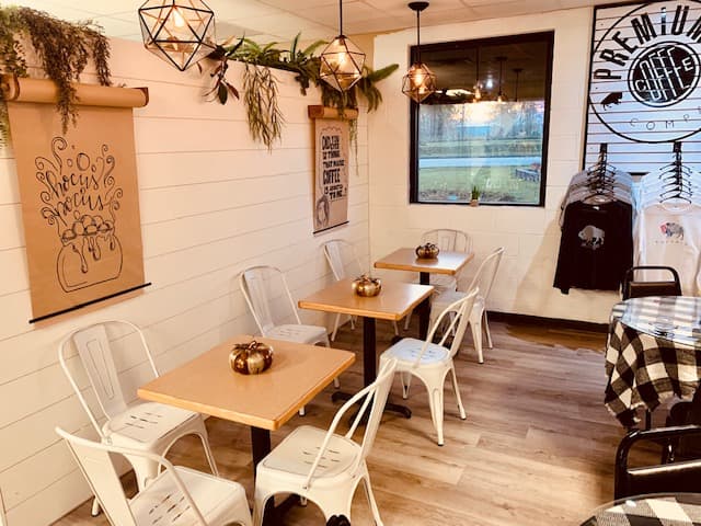 Interior of Premium Coffee Company, specialty coffee shop in Buffalo