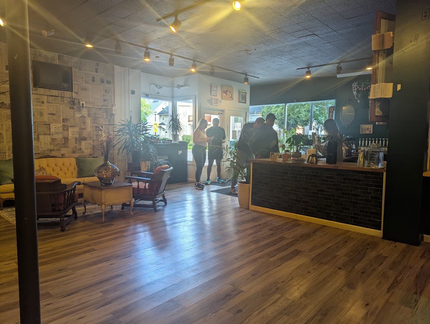 Interior of Montgomery Court, specialty coffee shop in Rochester