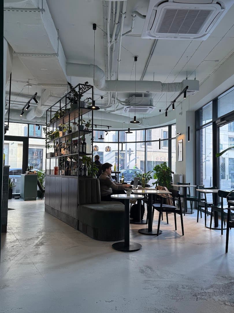 Interior of Moss Cafe, specialty coffee shop in Warsaw
