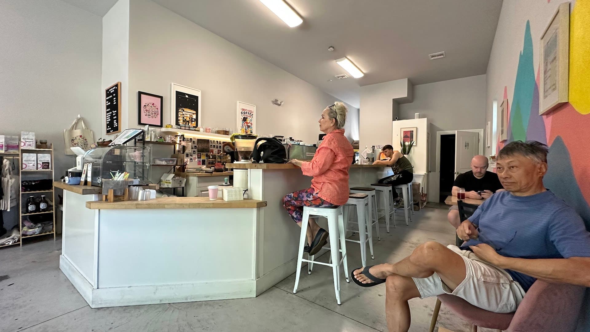 Interior of Elevation Coffee Roasters, specialty coffee shop in Tampa-St. Petersburg