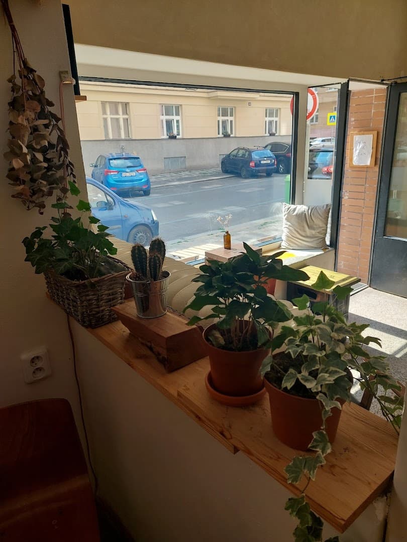 Interior of Café Tout va bien, specialty coffee shop in Prague