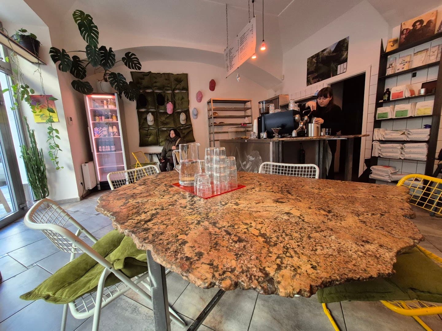 Interior of 25,2 rpm, specialty coffee shop in Prague