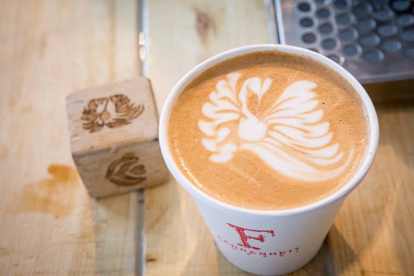 Coffee at Fahrenheit Coffee, specialty coffee shop in Toronto