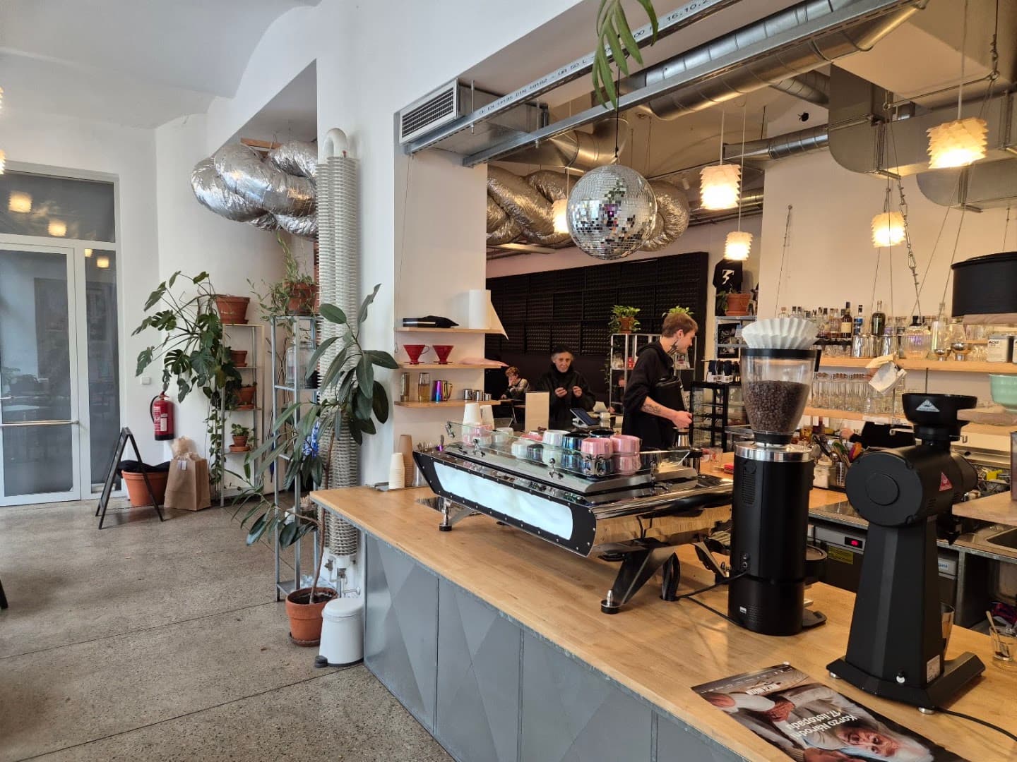 Interior of Acid Coffee, specialty coffee shop in Prague