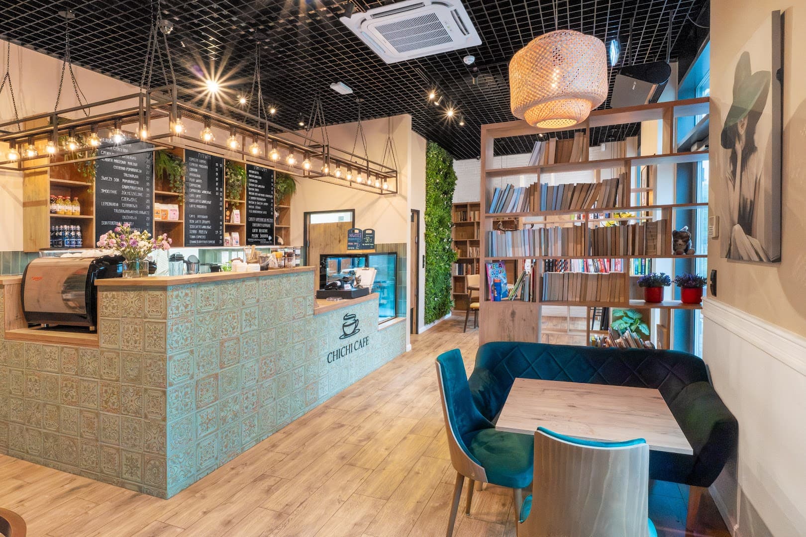 Interior of CHICHI CAFE, specialty coffee shop in Warsaw