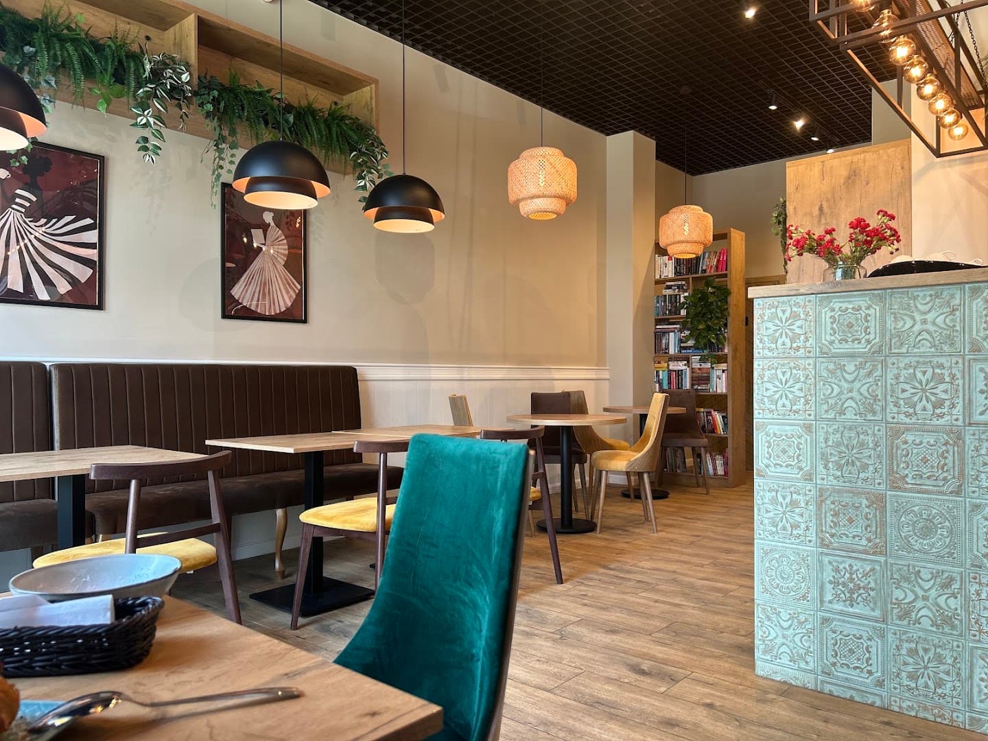 Interior of CHICHI CAFE, specialty coffee shop in Warsaw