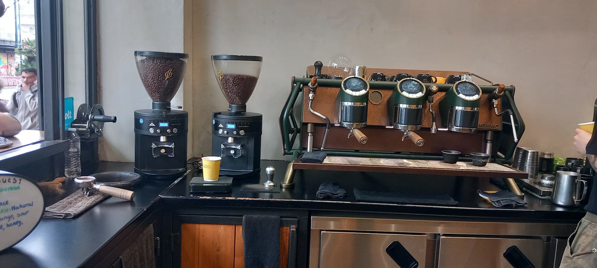 Interior of Rockers Coffee Gang, specialty coffee shop in Athens