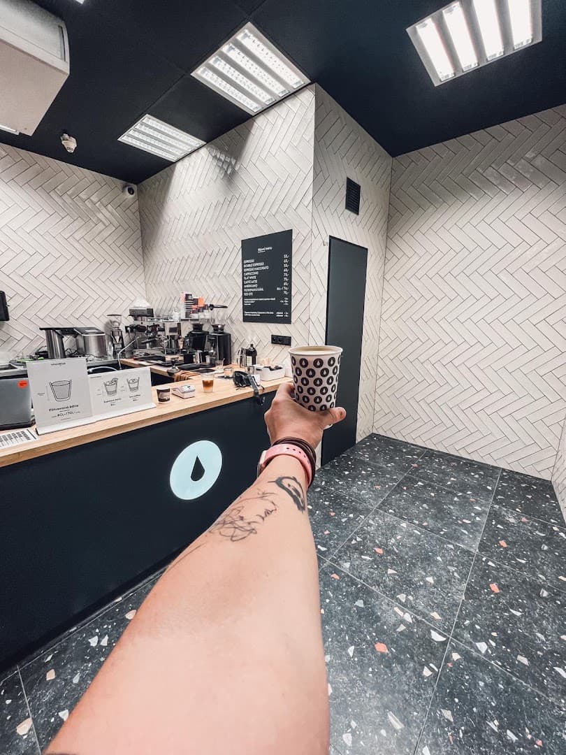 Interior of Kafe Kobylisy, specialty coffee shop in Prague
