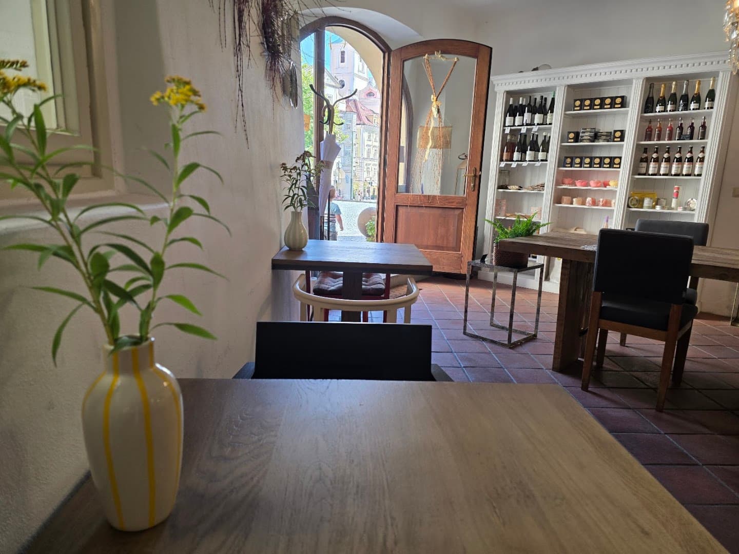 Interior of U Stolu, specialty coffee shop in Prague