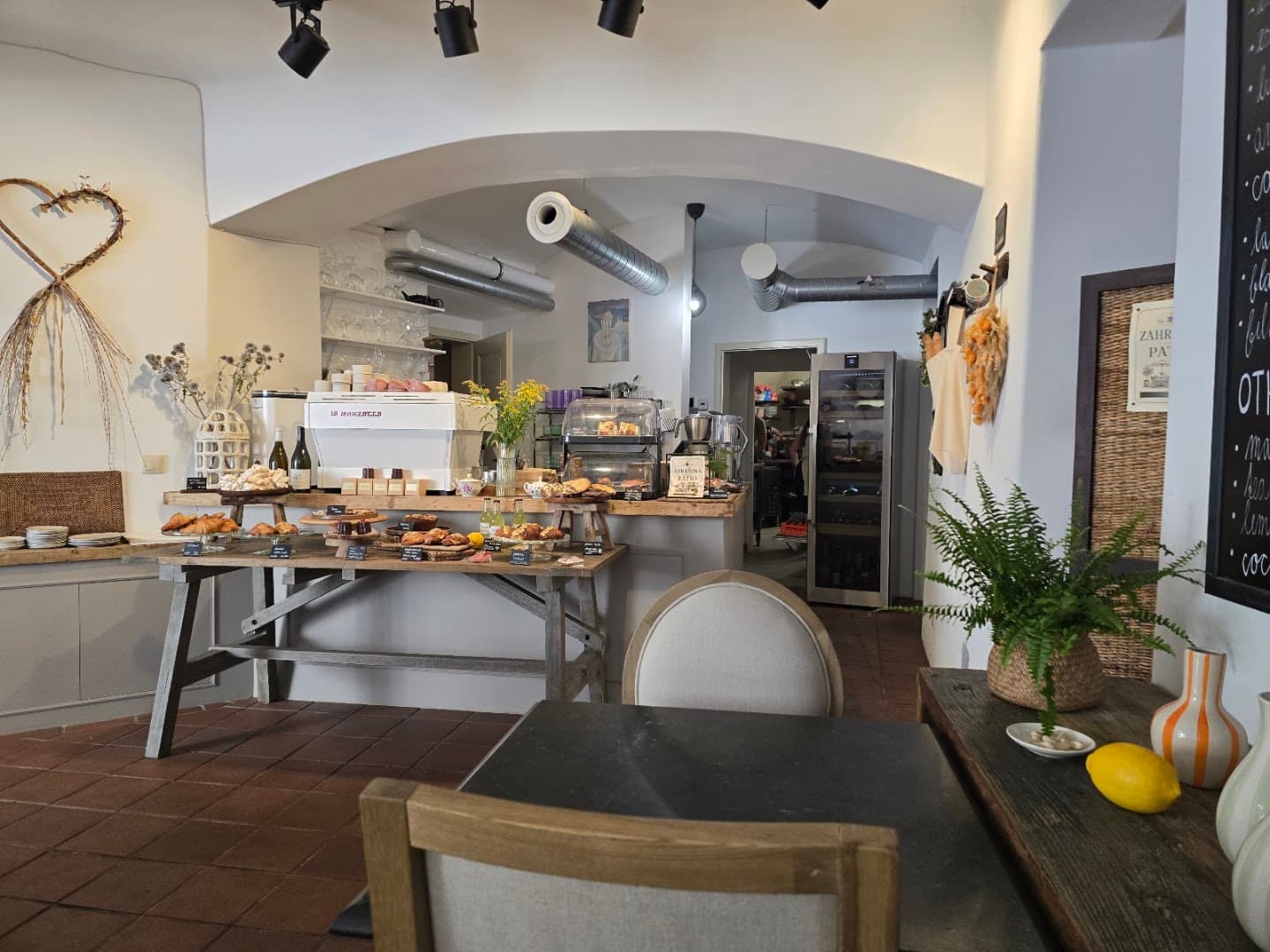 Interior of U Stolu, specialty coffee shop in Prague