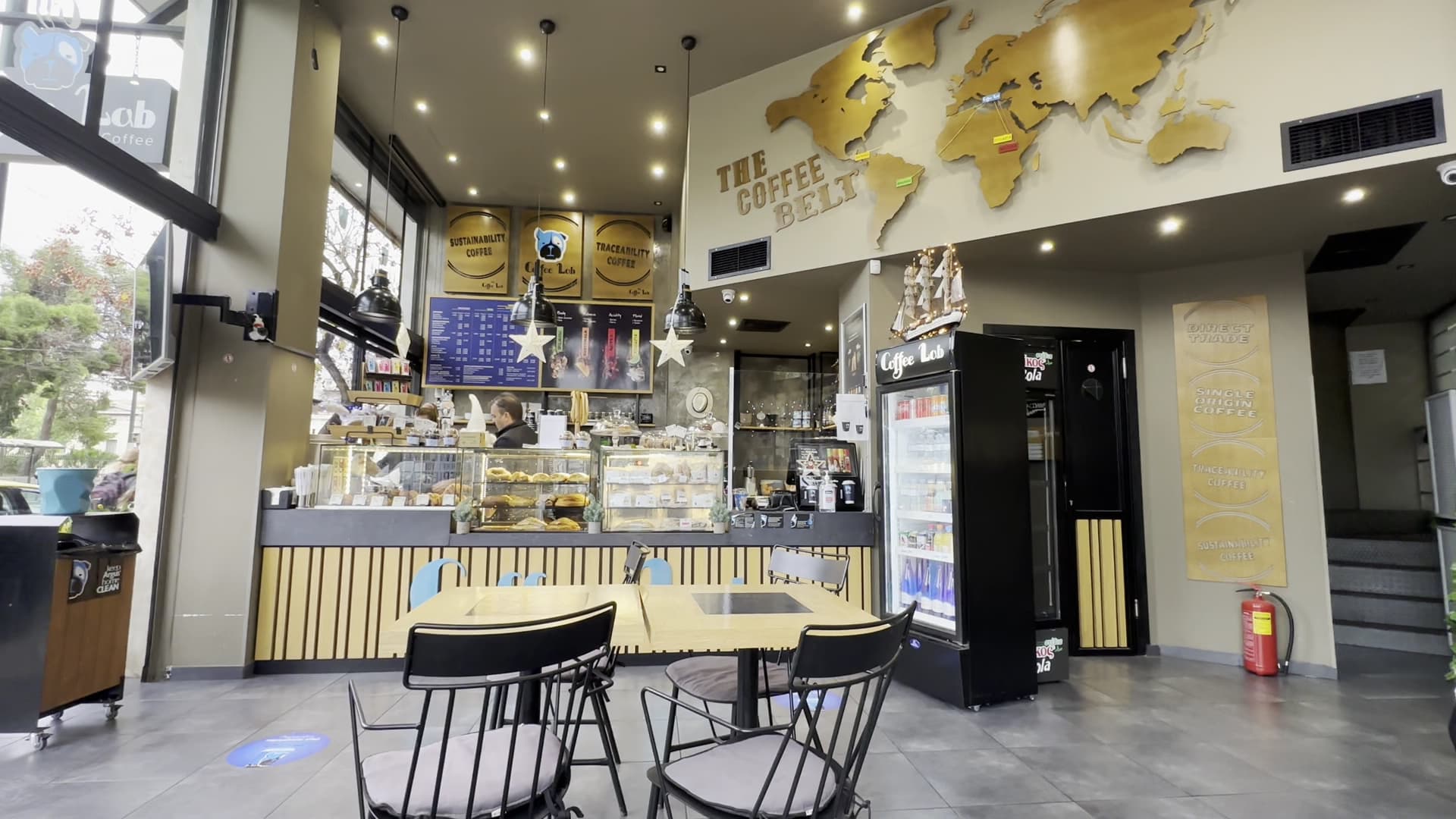 Interior of Coffee Lab Museum, specialty coffee shop in Athens