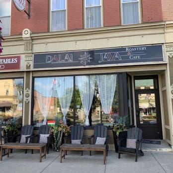 Storefront of The Dalai Java, specialty coffee shop in Rochester