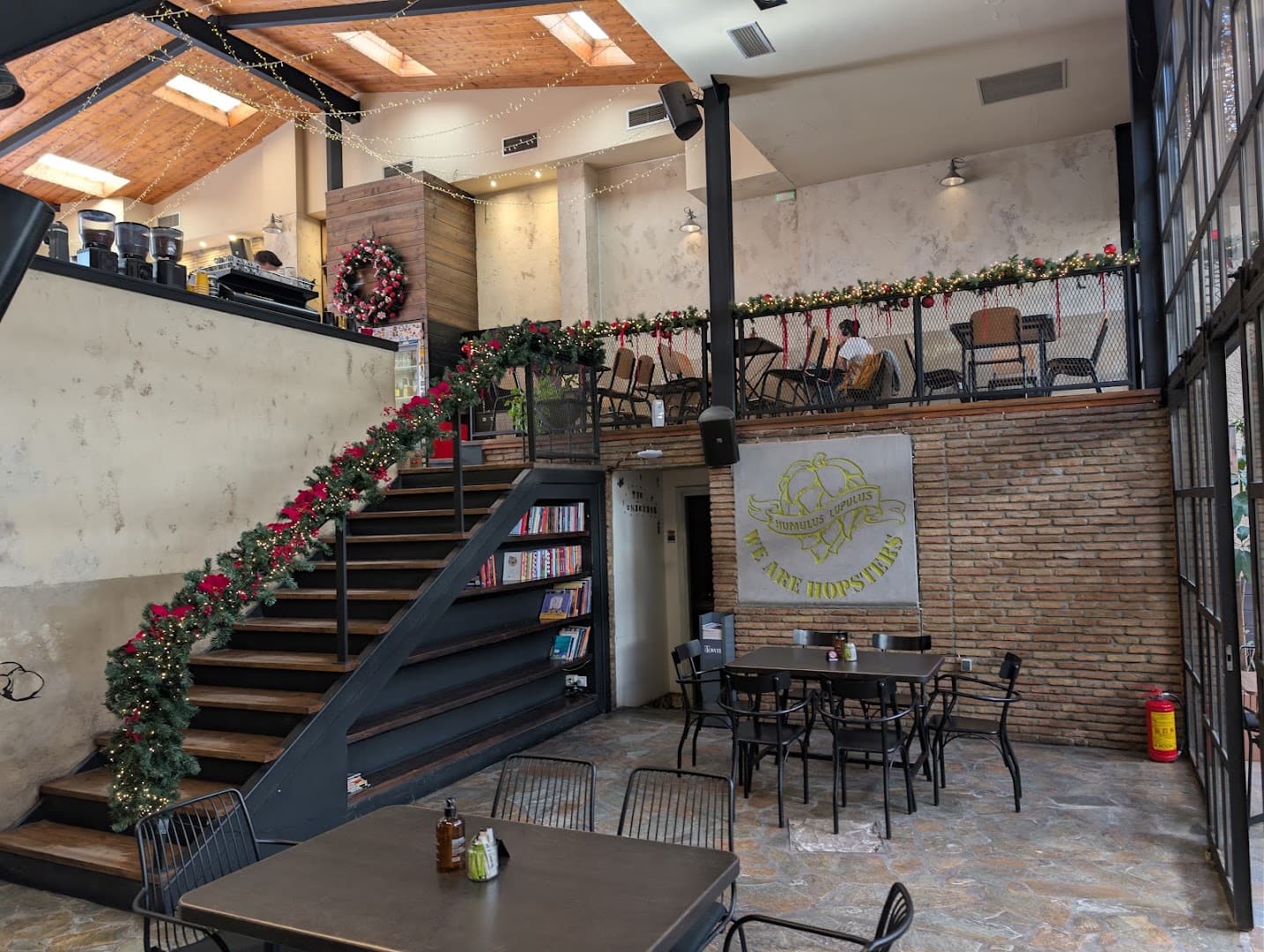 Interior of The Underdog Thissio, specialty coffee shop in Athens