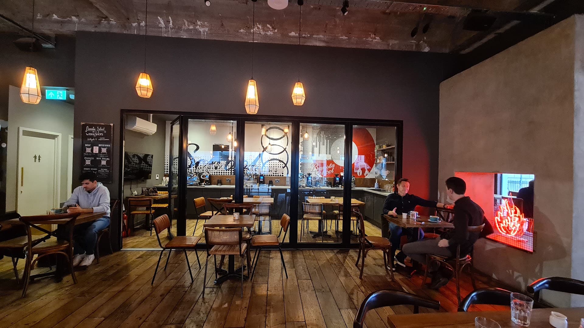 Interior of Procaffeinated, specialty coffee shop in Manchester
