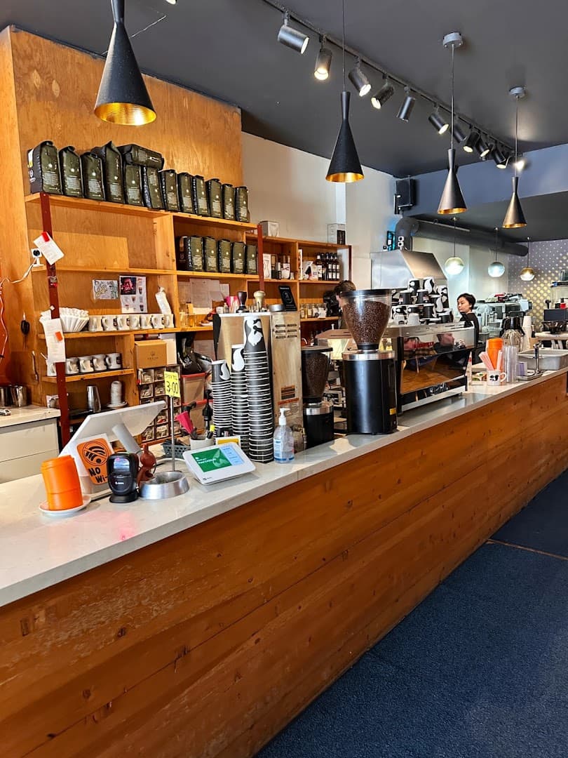 Interior of Manic Coffee, specialty coffee shop in Toronto