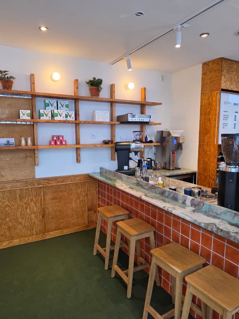 Interior of Mała Kawiarnia, specialty coffee shop in Warsaw