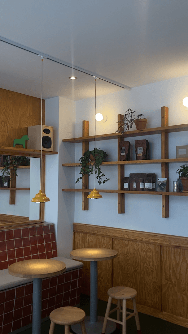 Interior of Mała Kawiarnia, specialty coffee shop in Warsaw