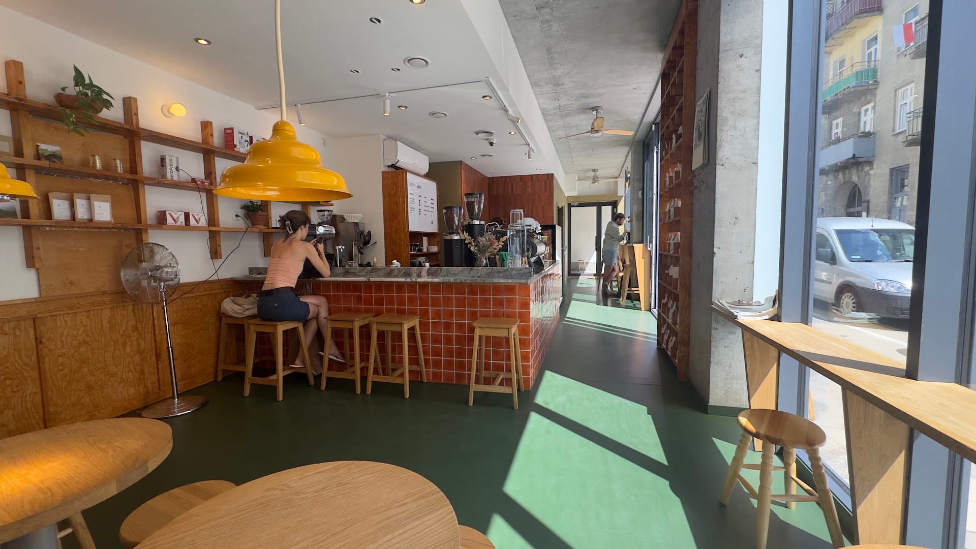 Interior of Mała Kawiarnia, specialty coffee shop in Warsaw