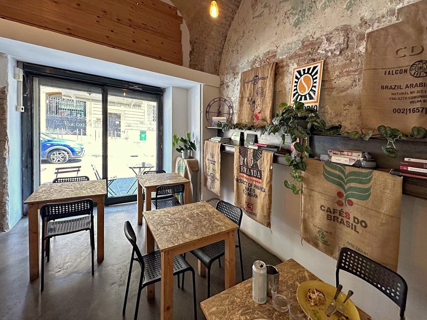 Interior of Sensorio Coffee Lab, specialty coffee shop in Rome