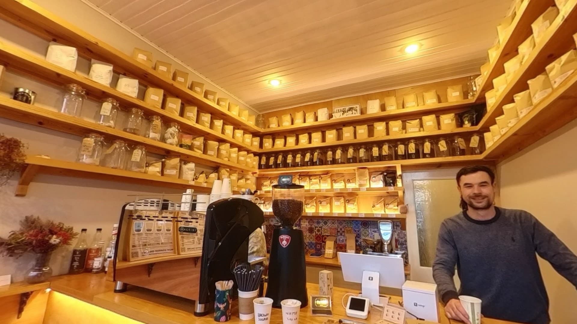 Interior of Little Havana Coffee Store, specialty coffee shop in Edinburgh
