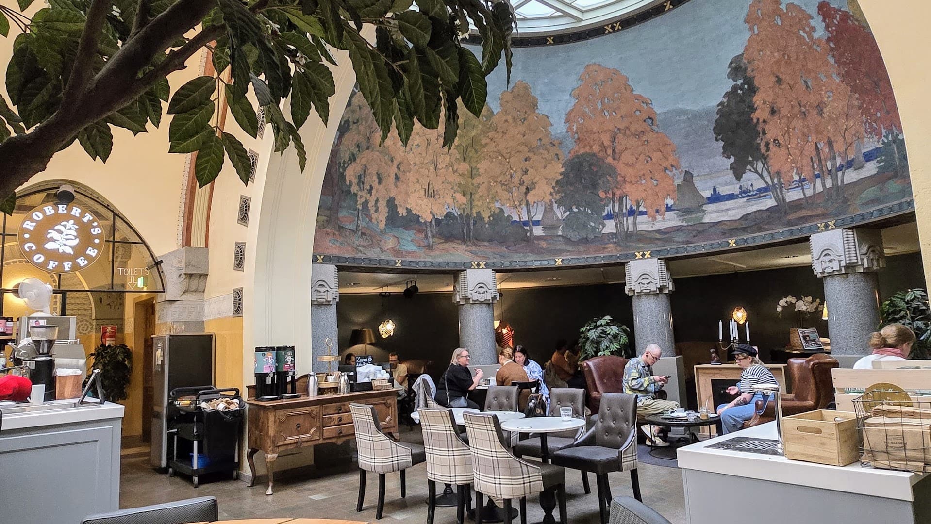 Interior of Robert's Coffee Jugend, specialty coffee shop in Helsinki