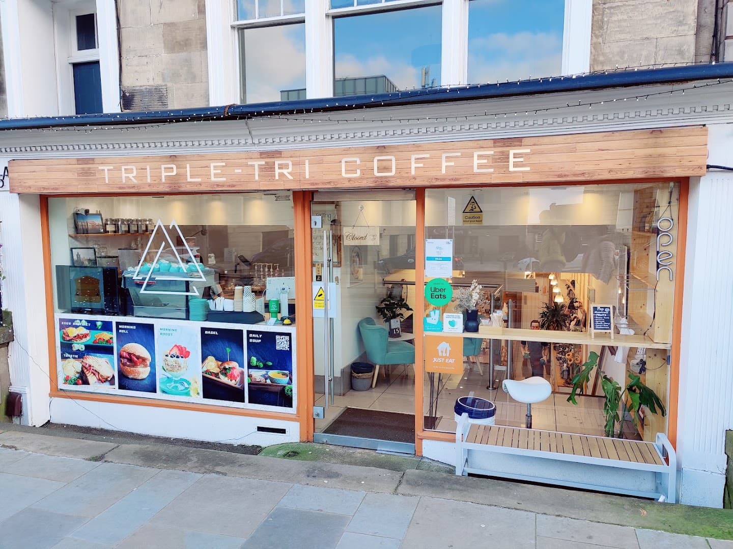 Storefront of Triple-Tri Coffee, specialty coffee shop in Edinburgh