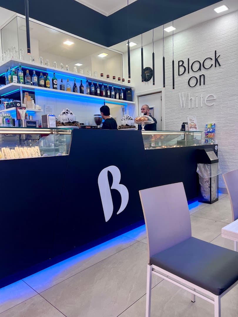 Interior of Black on White-Bar Roma, specialty coffee shop in Rome