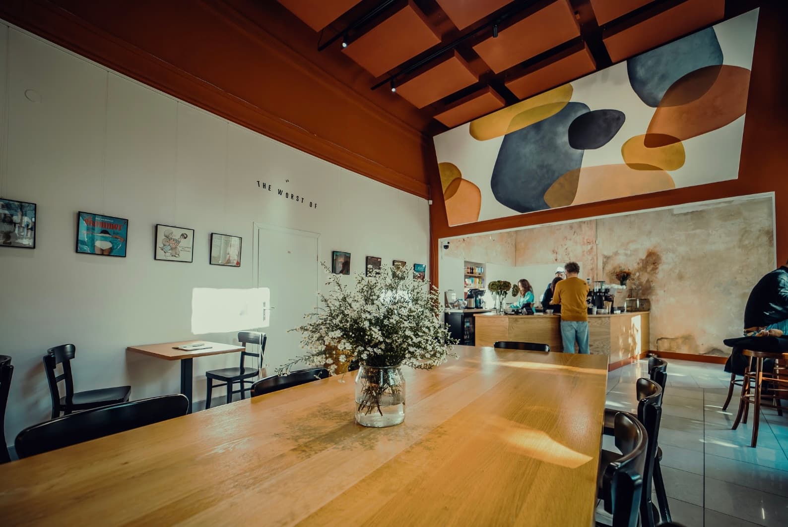 Interior of Tekla, specialty coffee shop in Warsaw