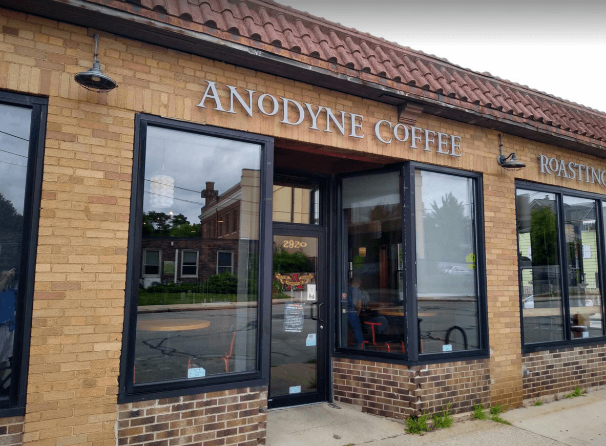 Storefront of Anodyne Coffee Roasting Co. | Bay View, specialty coffee shop in Milwaukee