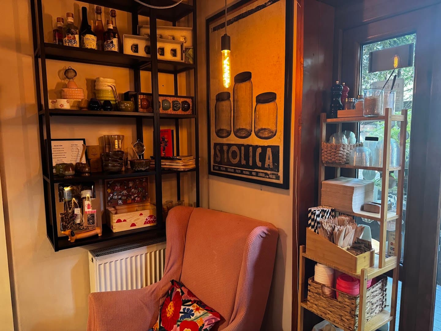 Interior of Frykasy Rarytasy, specialty coffee shop in Warsaw
