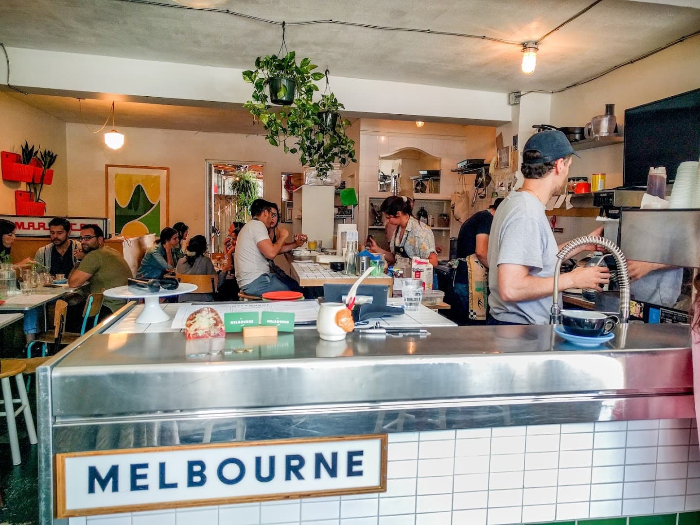 Interior of Café Melbourne, specialty coffee shop in Montreal