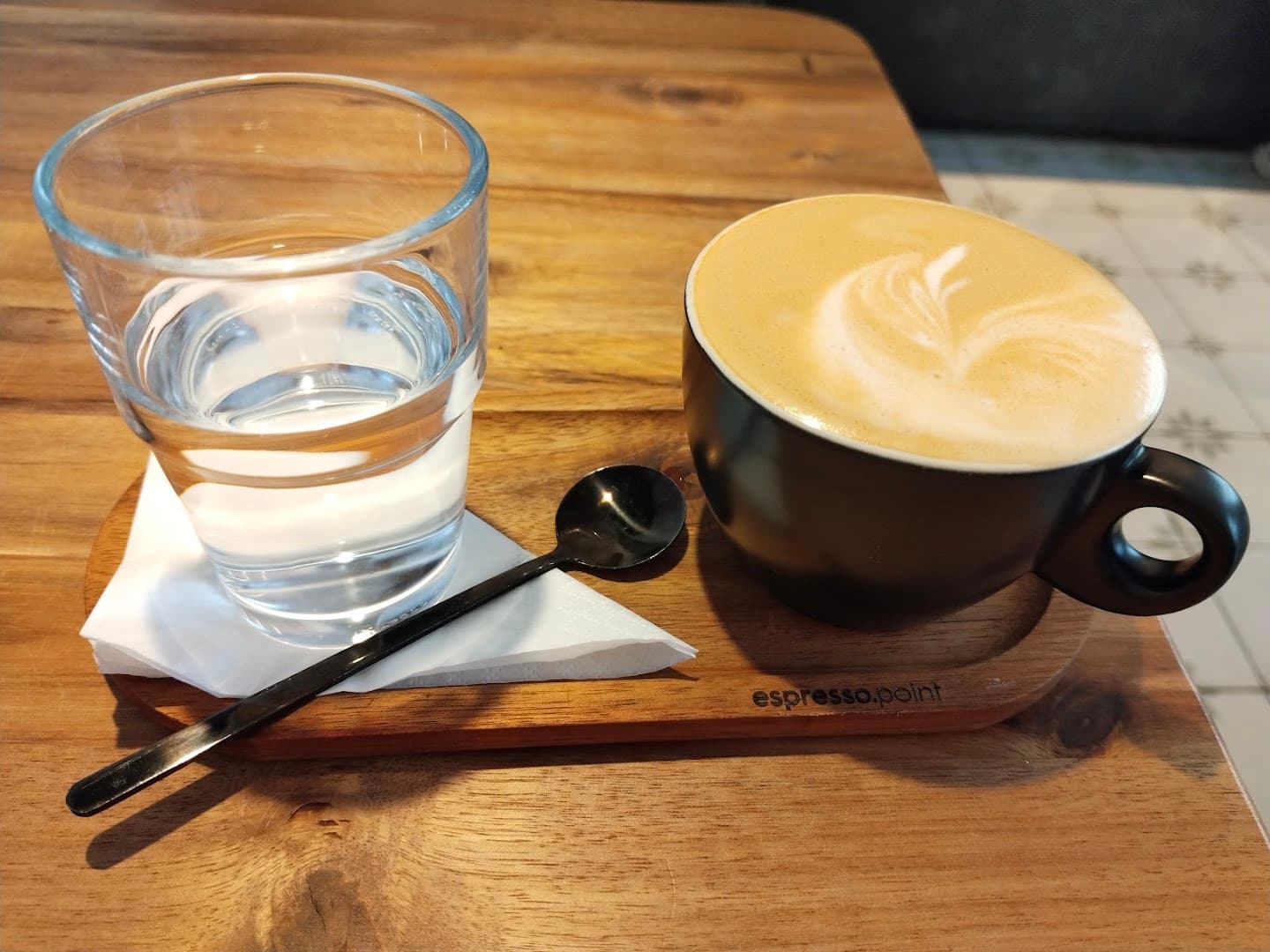 Coffee at espresso.point, specialty coffee shop in Prague