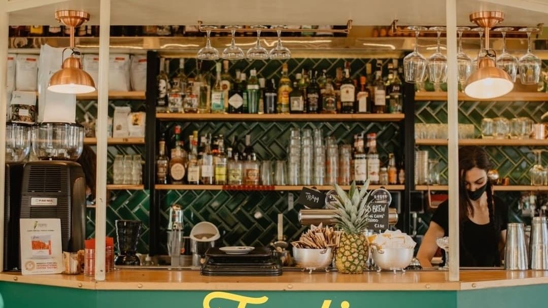 Interior of Tram Depot Talenti, specialty coffee shop in Rome