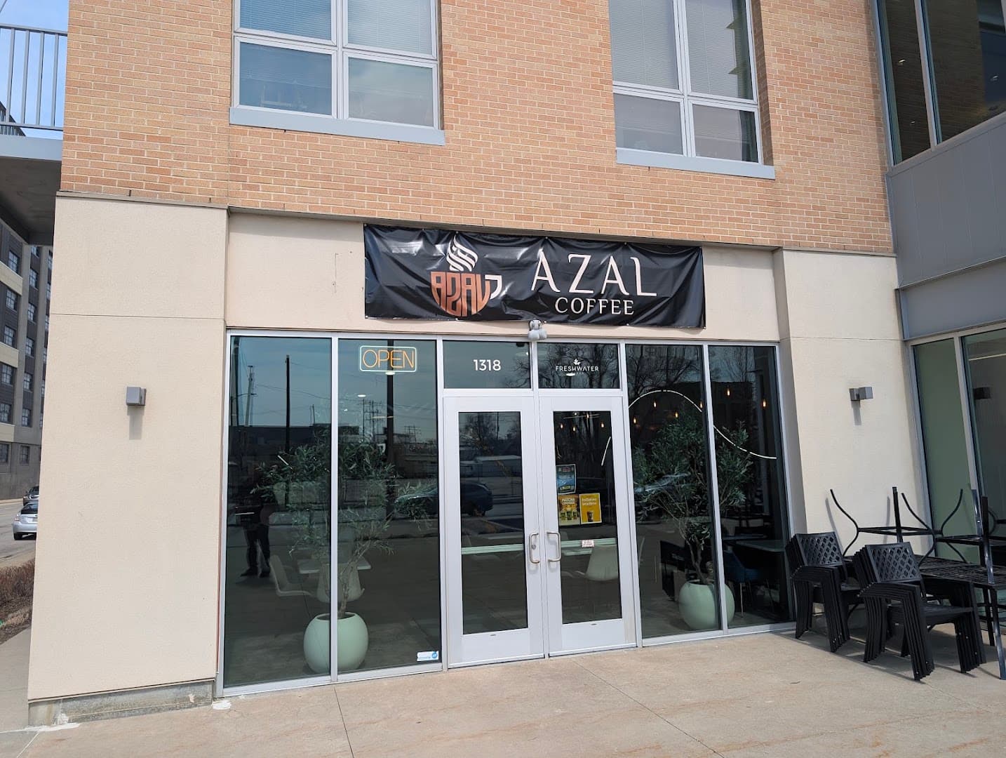 Storefront of Azal Coffee, specialty coffee shop in Milwaukee