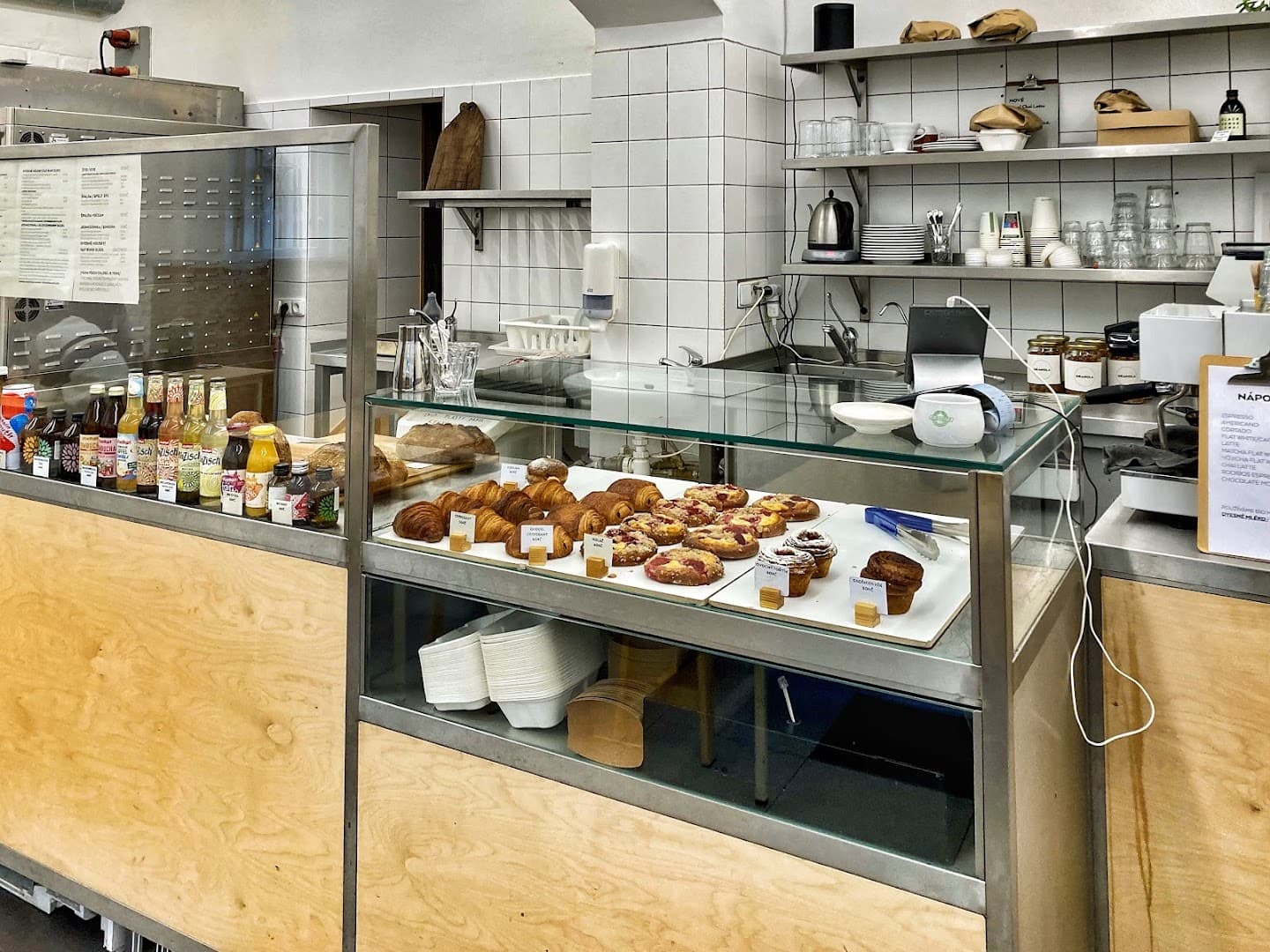 Interior of Solo bakery, specialty coffee shop in Prague