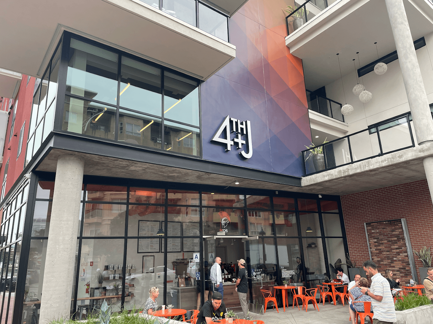 Storefront of Achilles Coffee Roasters Gaslamp, specialty coffee shop in San Diego