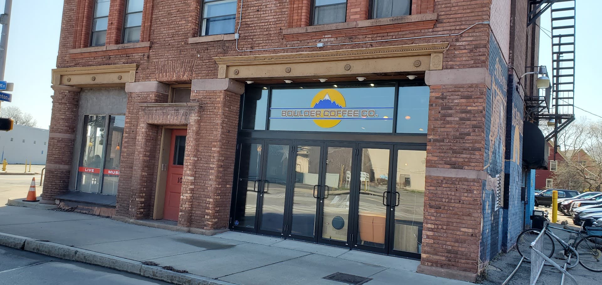 Storefront of Boulder Coffee Co Cafe and Lounge, specialty coffee shop in Rochester