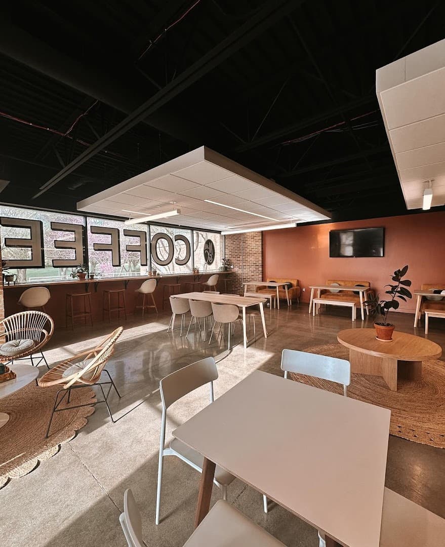 Interior of Myrtle&Cypress Coffeehouse, specialty coffee shop in Omaha