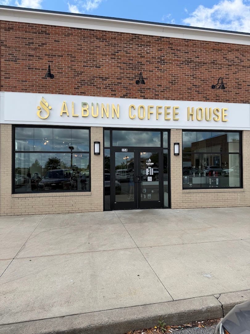Storefront of Albunn Coffee House, specialty coffee shop in Rochester
