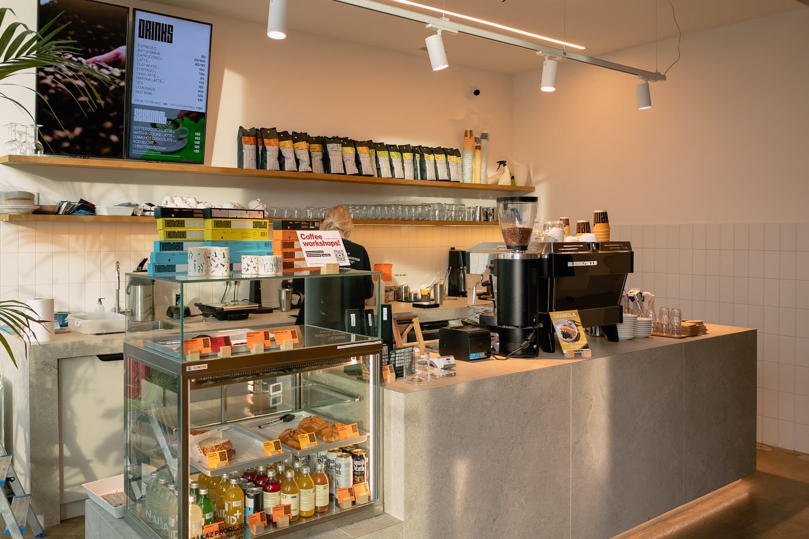 Interior of The Miners Coffee Victoria Palace, specialty coffee shop in Prague