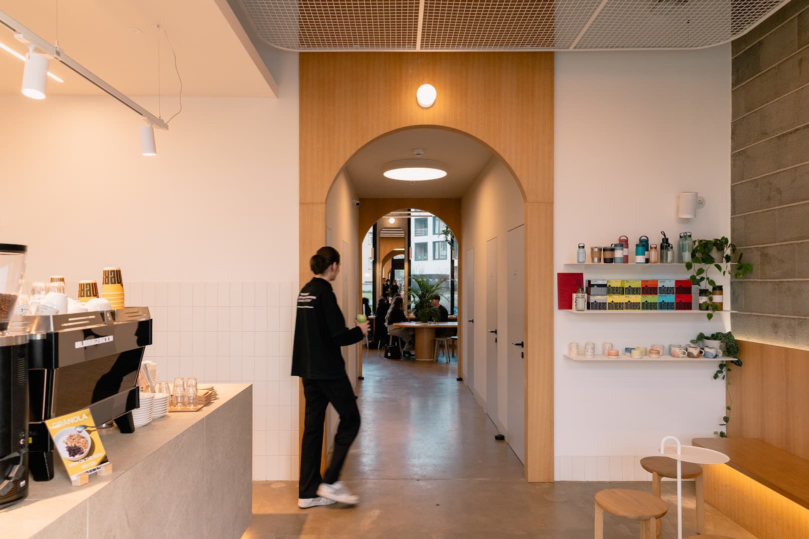 Interior of The Miners Coffee Victoria Palace, specialty coffee shop in Prague