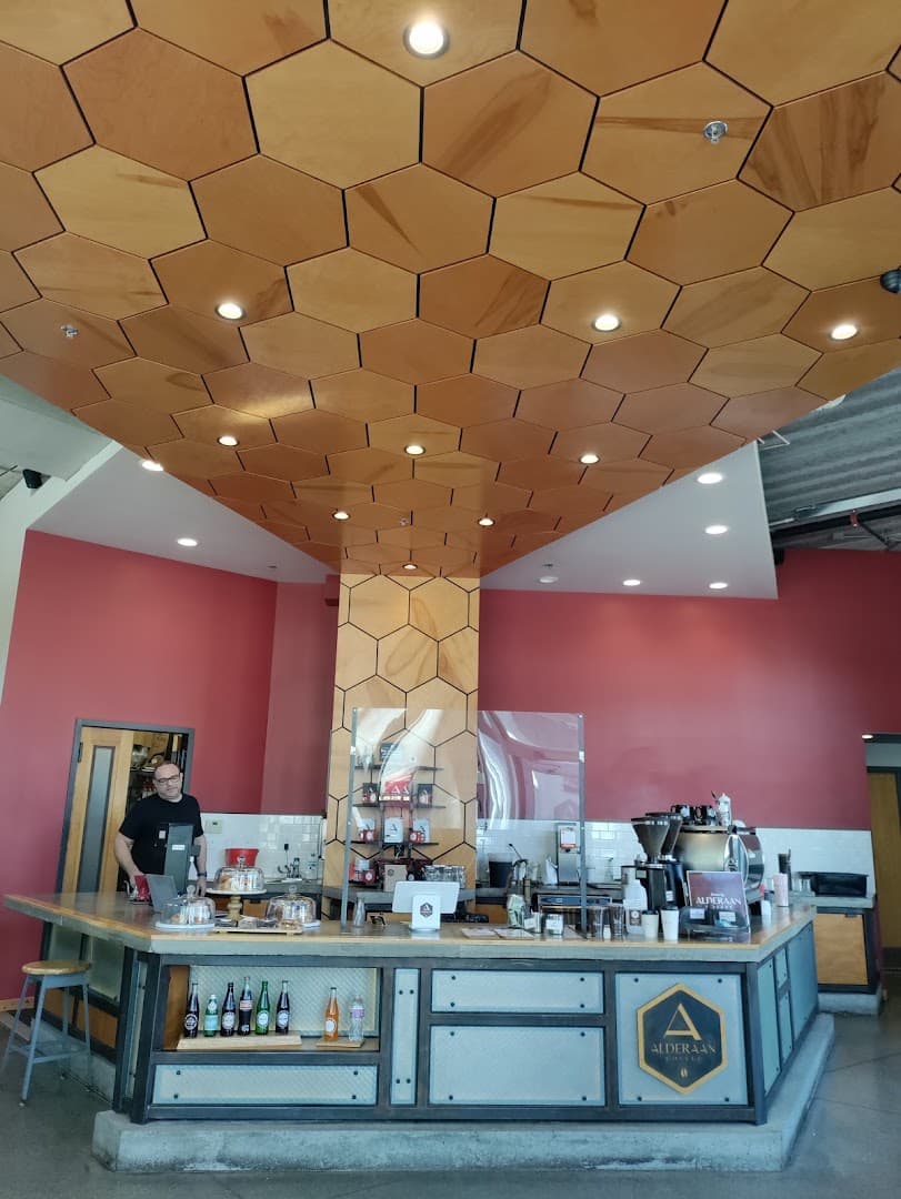 Interior of Alderaan Coffee, specialty coffee shop in Milwaukee