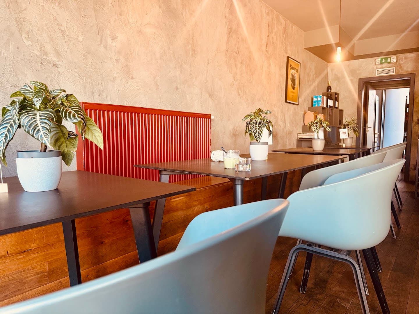 Interior of eM3 Coffee, specialty coffee shop in Prague